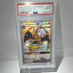Pokemon Naganadel GX SV63/SV94 Hidden Fates Shiny Holo Rare 210 HP PSA 10 - Image 1