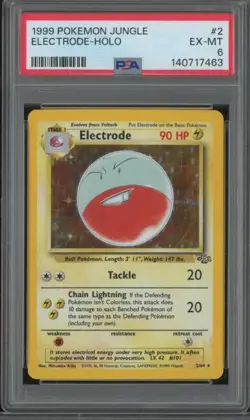 1999 Pokemon Jungle ELECTRODE #2 Holo Foil Vintage PSA 6 EX-MT #2 JA608 - Image 1