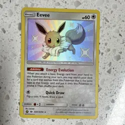 Pokemon TCG Eevee SV41/SV94 Shiny Holo Rare Hidden Fates Shiny Vault English - Image 1