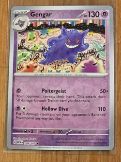 2023 Pokemon SV 151 Gengar Reverse Holo #094/165 #1 - Image 1