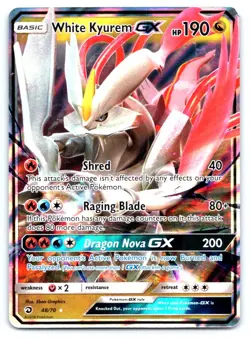 White Kyurem GX Pokemon Ultra Rare Dragon Majesty 48/70 - Image 1