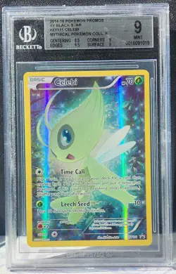 2016 POKEMON Celebi XY111 Black Star Promo Mythical Collection BGS 9 MINT - Image 1
