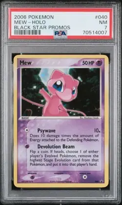2006 POKEMON BLACK STAR PROMOS #040 MEW HOLO PSA 7 - Image 1