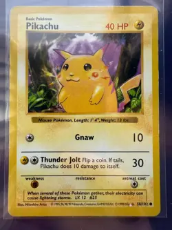 Pikachu [Shadowless Red Cheeks] #58 Pokemon Base Set Regular - Image 1