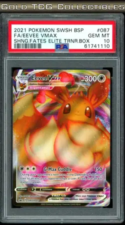 PSA 10 ⭐ Pokemon Eevee VMAX ETB Promo SWSH087 087 Black Star Shining Fates - Image 1