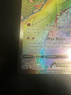 Pokemon Blaziken VMAX 200/198 Chilling Reign Rainbow Secret Rare NM - Image 4