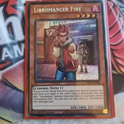 Yugioh Libromancer Fire DIFO-EN000 Secret Rare 1st Edition - Image 1