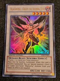 1x Blackwing - Gram the Shining Star YF04-EN001 Ultra Rare Limited Edition VLP - Image 1