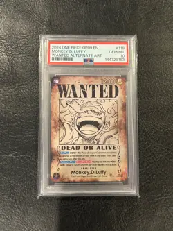 2024 One Piece OP-09 Luffy Gear 5 Wanted OP05-119 Alt Art PSA 10 Gem Mint - Image 1