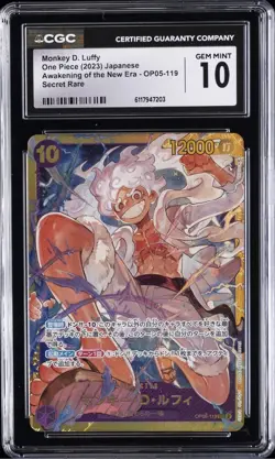 2023 ONE PIECE AWAKENING OF THE NEW ERA JAPANESE MONKEY D. LUFFY CGC 10 GEM MINT - Image 1