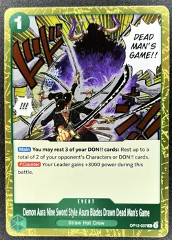 Demon Aura Nine Sword Style Asura Blades Drawn Dead Mans Game OP12-037 One Piece - Image 1