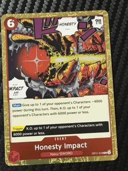 Honesty Impact Rare Event Card Red One Piece Foil OP11-018 NM - Image 1