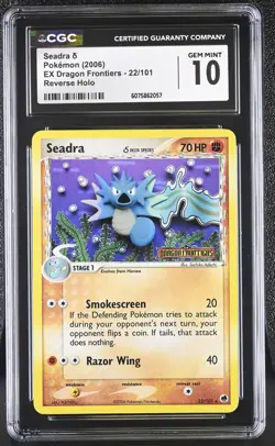 CGC 10 Seadra EX Dragon Frontiers 22/101 Reverse Holo STAMPED Pokemon Card - Image 1