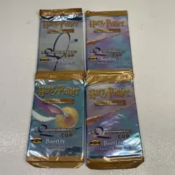 (4) Sealed 2001 HARRY POTTER Trading Card Game QUIDDITCH CUP Booster Packs New - Image 1