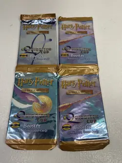 (4) Sealed 2001 HARRY POTTER Trading Card Game QUIDDITCH CUP Booster Packs New - Image 2