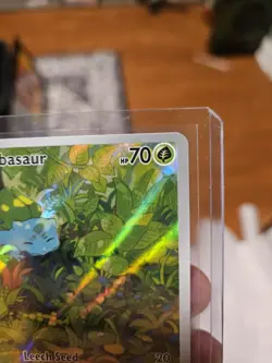 Pokemon Bulbasaur 166/165 Illustration Rare Holo Scarlet & Violet 151 70 HP Card - Image 3