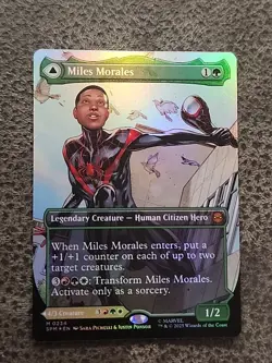 Miles Morales 0234 Borderless FOIL Spider Man MTG Magic The Gathering Card NM - Image 1