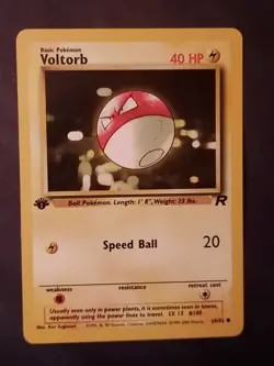 Voltorb 69/82 - 1st Edition Team Rocket Vintage Pokemon Card . - Image 1