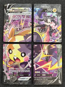 Pokemon Morpeko V-Union 4 Card Set SWSH287 SWSH288 SWSH289 SWSH290 Promo NM - Image 1