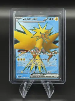 Pokemon TCG Zapdos EX Full Art Ultra Rare Holo Card 192/165 Scarlet & Violet 151 - Image 1