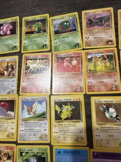 NM/MP (unlimited ) NEAR COMPLETE Pokemon GYM HEROES Set 39-Card COMMON Set - Image 3