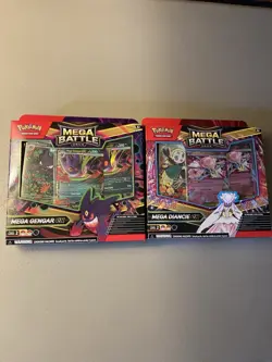 Lot of 2 Pokemon TCG Mega Battle Deck Mega Gengar IR Promo Card Mega Diancie New - Image 1