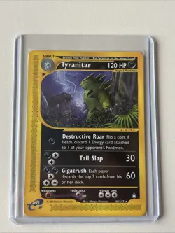 Pokemon TCG 2003 Tyranitar 40/147 Aquapolis Reverse Holo - MP - Image 1