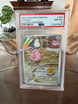 Pokemon TCG Chansey Illustration Twilight Masquerade Card 187/167 Psa 8 - Image 1