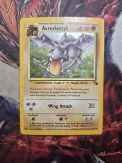 Aerodactyl 1/62 Fossil Holo Rare Unlimited Pokemon Card - HP - Image 1