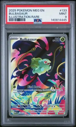 Pokemon TCG Bulbasaur Mega Evolution Stamped Promo Card 133/132 PSA 9 - Image 1