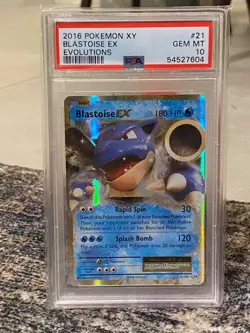 2016 Pokemon XY Evolutions Blastoise EX #21 PSA 10 Gem Mint - Image 1