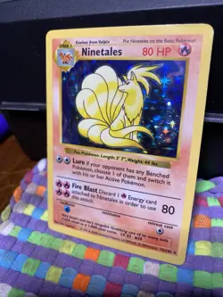 Ninetales Pokemon TCG Base Set SHADOWLESS Holo Rare 12/102 NM - Image 1