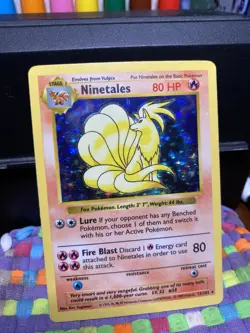 Ninetales Pokemon TCG Base Set SHADOWLESS Holo Rare 12/102 NM - Image 2