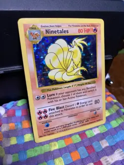 Ninetales Pokemon TCG Base Set SHADOWLESS Holo Rare 12/102 NM - Image 3