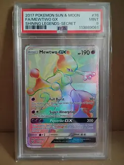 Mewtwo GX 76/73 Pokemon Shining Legends PSA 9 - Image 1