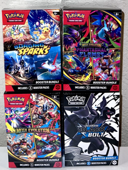 Pokemon Booster Bundle Lot Black Bolt, Surging, Phantasmal Flames, Mega New - Image 1