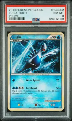 2010 POKEMON BSP PROMO LUGIA #HGSS02 HOLO RARE PSA 8 NM-MT LOW POP FRESH GRADE - Image 1