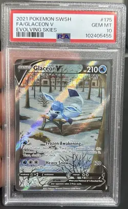 Pokemon Glaceon V Full Art Ultra Rare Holo 175/203 Evolving Skies PSA 10 - Image 1