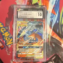 2019 Pokemon Reshiram & Charizard GX 20/214 Unbroken Bonds Holo CGC 10 - Image 1