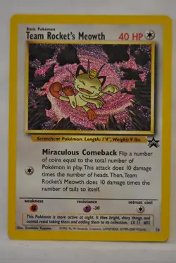 Pokemon: Team Rocket’s Meowth #18 Black Star Promo LP/NM - Image 1