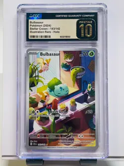 Pokemon CGC 10 Pristine Stellar Crown Illustration Rare 143/142 - Bulbasaur IR - Image 1