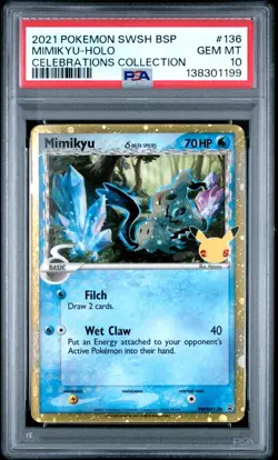 2021 Pokemon Mimikyu Holo SWSH Black Star Promo #136 PSA 10 - Image 1