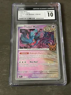 Pokemon 2024 Trick Or Trade BOOster Flutter Mane Holo Cosmos Holo CGC 10 Gem Mt. - Image 1