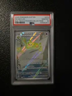 Pokemon Black Bolt Reuniclus #212 Sticker Collection Black Star Promo IR PSA 10 - Image 1