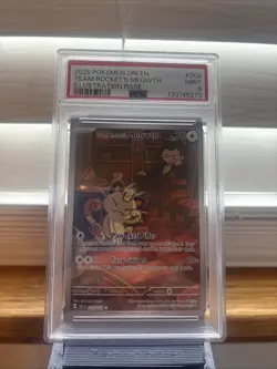 2025 POKEMON DRI EN-DESTINED RIVALS ILLUSTRATION RARE TEAM ROCKET'S MEOWTH PSA 9 - Image 1