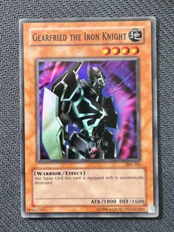 Yugioh Gearfried the Iron Knight Unlimited Edition Super Rare PSV-101 LP - Image 1