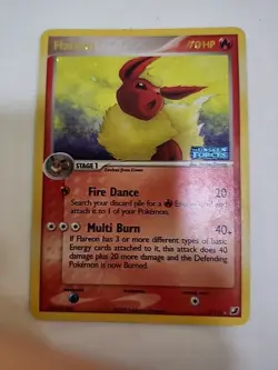 Pokemon TCG Flareon 5/115 EX Unseen Forces 2005 Holo Rare Card WITH STAMP - Image 1