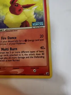 Pokemon TCG Flareon 5/115 EX Unseen Forces 2005 Holo Rare Card WITH STAMP - Image 2