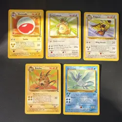 Pokemon PACK FRESH Jungle & Fossil Rare 5 Card Lot - Image 1