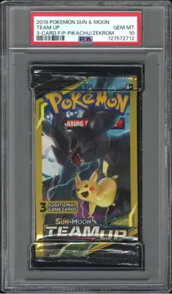 PSA 10 Team Up Pikachu & Zekrom Mini Booster Pack GEM MINT Graded Pokemon Card - Image 1